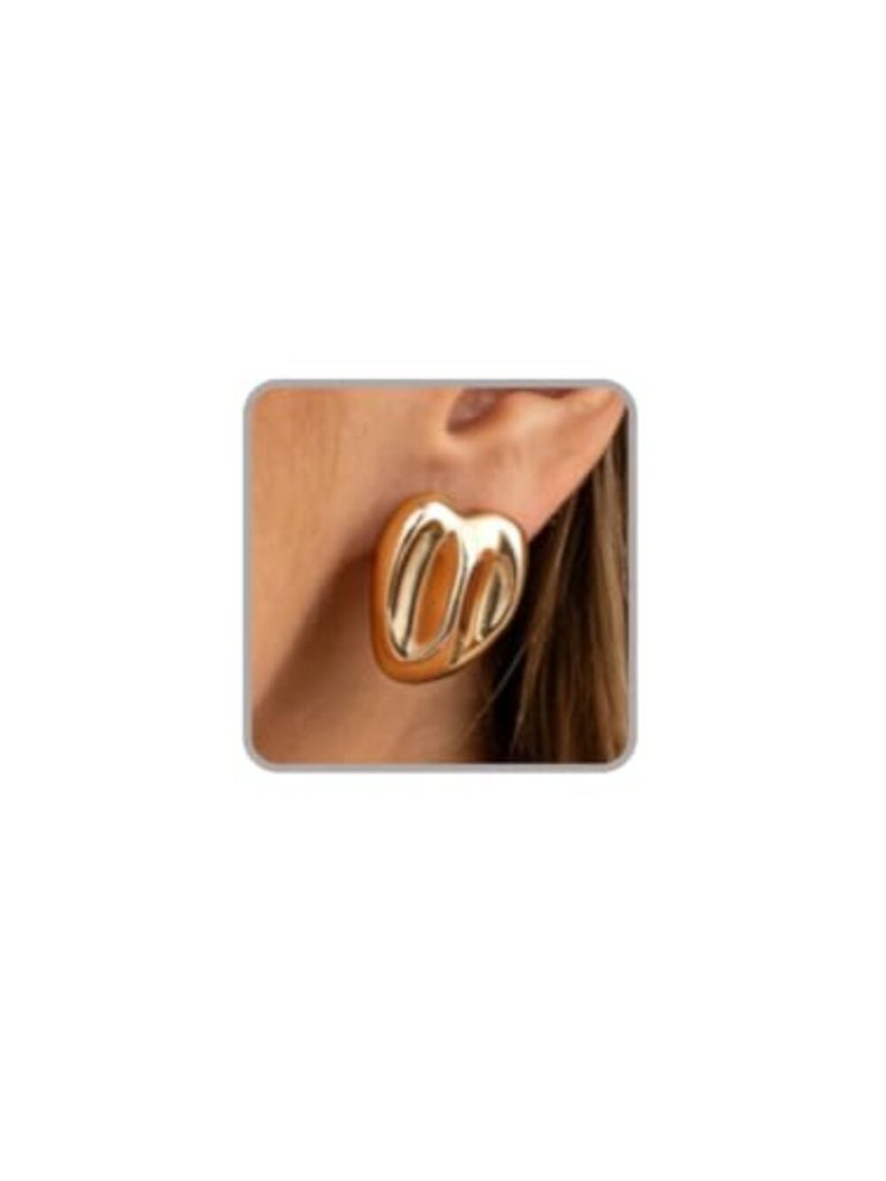 Chunky Gold Statement Earrings Sculptural Pleated Studs